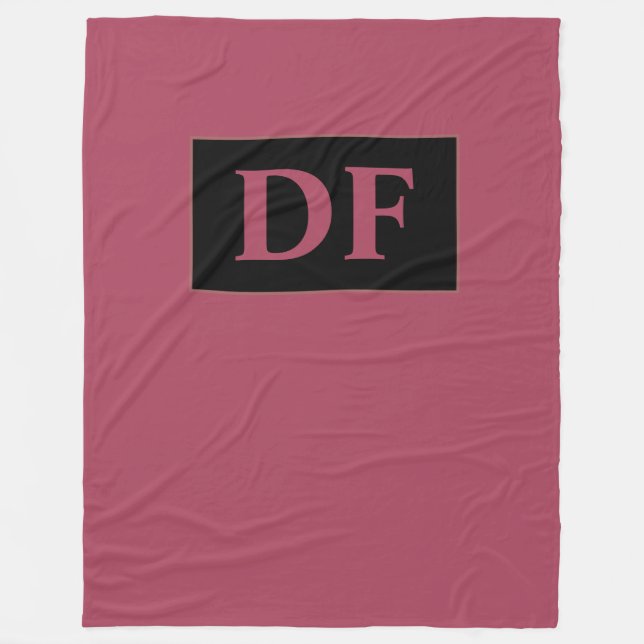Burgundy Monogrammed Fleece Blanket (Front)