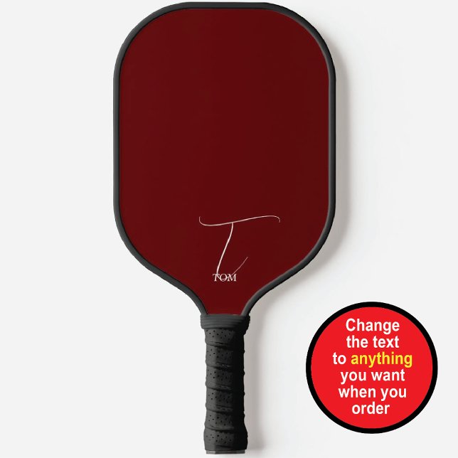 Burgundy Monogrammed Pickleball Paddle (Creator Uploaded)