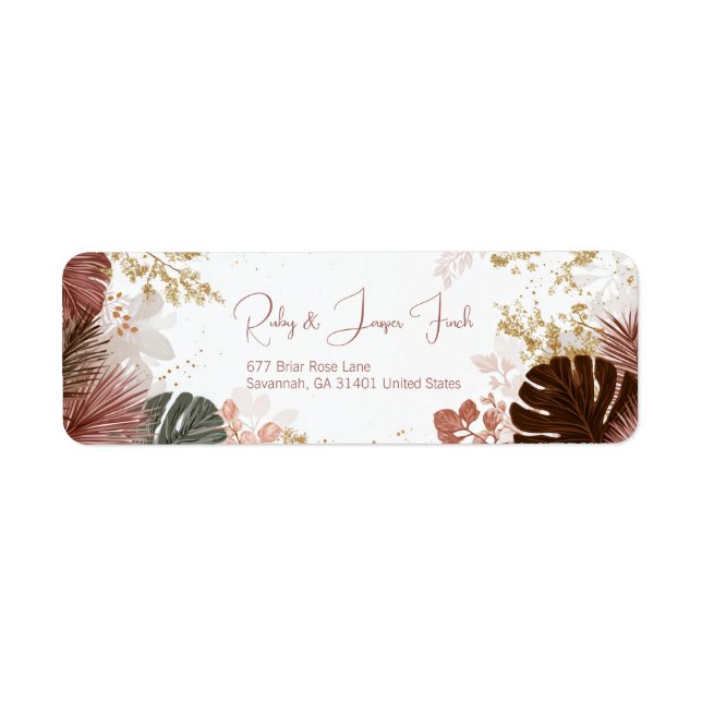 Burgundy Monstera Gold Stardust Botanical (Front)