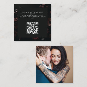 Burgundy Moody Floral QR Code Enclosure Card