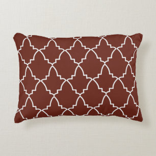 Burgundy Moroccan Lattice Pattern  Decorative Cushion
