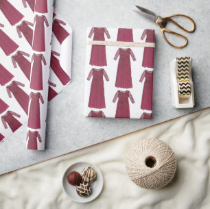 Burgundy Mother of the Bride Groom Wedding Party Wrapping Paper