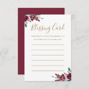 Burgundy Mother's Blessing Card Prayers Note Card