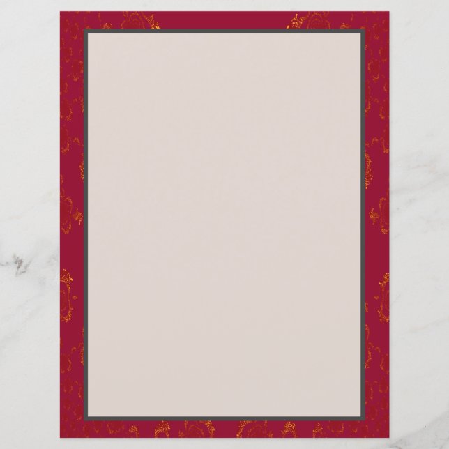 Burgundy n Gold Designed Paper Sheet (Front)