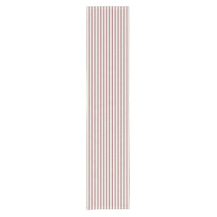 Burgundy Narrow Mattress Ticking Stripe Short Table Runner