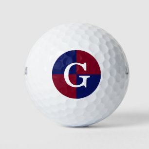 Burgundy Navy Blue LG Chequered Monogram Golf Balls