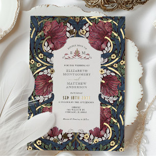 Burgundy Navy Blue Pimpernel William Morris