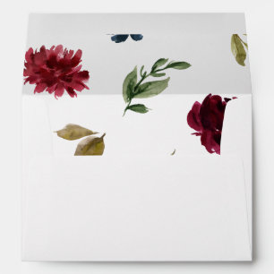 Burgundy & Navy, Blush Pink Floral 4 Envelope