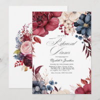 Burgundy, Navy & Blush Wine Theme Rehearsal Dinner