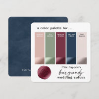 Burgundy & Navy Classic Wedding Colour Palette Car