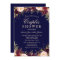 Burgundy Navy Elegant Floral Couples Shower