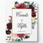 Burgundy Navy Floral Cards and Gifts Wedding