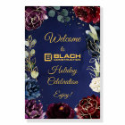 Burgundy Navy Floral Garden Event Welcome Party