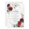 Burgundy Navy Floral Wedding Invitation