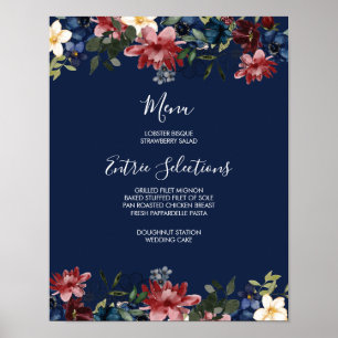 Burgundy Navy Menu Sign