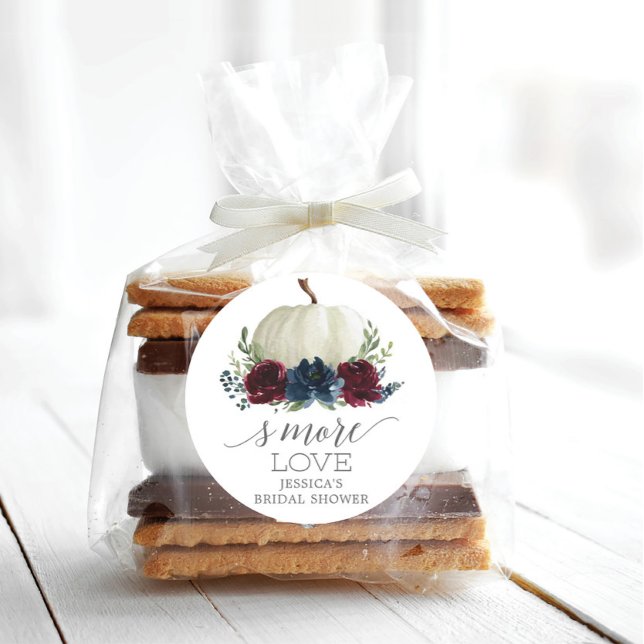 Burgundy Navy Pumpkin S'More Love - Favor Stickers (Creator Uploaded)