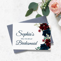 Burgundy & Navy Rustic Bridesmaid Proposal 