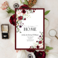 Burgundy New Home Moving Announcement Address