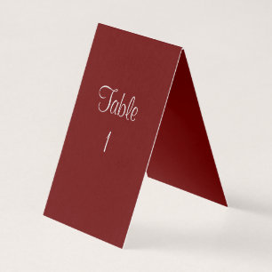 Burgundy Numbered Table Labels