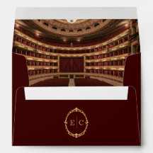 Burgundy Opera House Invitation Envelope
