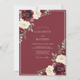 Burgundy Opulent Fall Wedding Invitation