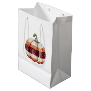 Burgundy Orange Cream Pumpkin   Medium Gift Bag