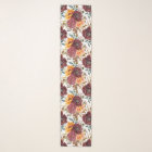 Burgundy Orange Rustic Autumn Watercolor Floral