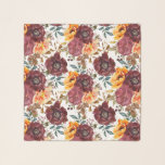 Burgundy Orange Rustic Autumn Watercolor Floral Scarf<br><div class="desc">Burgundy Orange Rustic Autumn Fall Watercolor Floral Wedding Acessories Scarves Wraps features a botanical watercolor floral pattern in burgundy and orange on a white background. Perfect for weddings,  bridesmaids,  birthday gift for Mum,  Grandmother,  friends and more. Designed by ©Evco Studio www.zazzle.com/store/evcostudio</div>