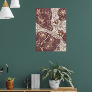 Burgundy Orchid Botanical Floral Fine Art Print
