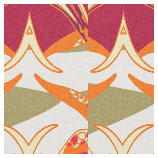 Burgundy ornamental fabric (Close Up)