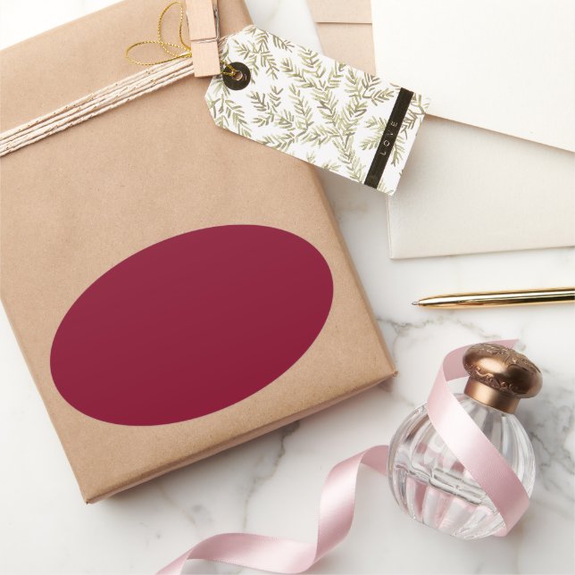 Burgundy Oval Sticker (Gifting)