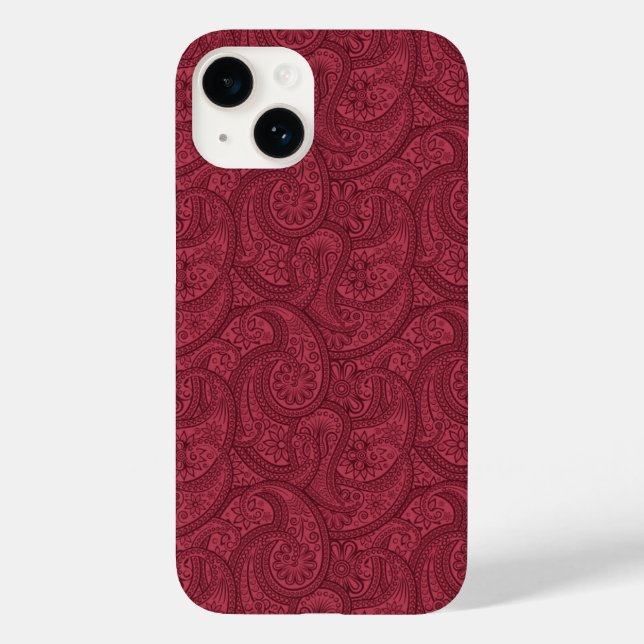Burgundy Paisley Case-Mate iPhone Case (Back)