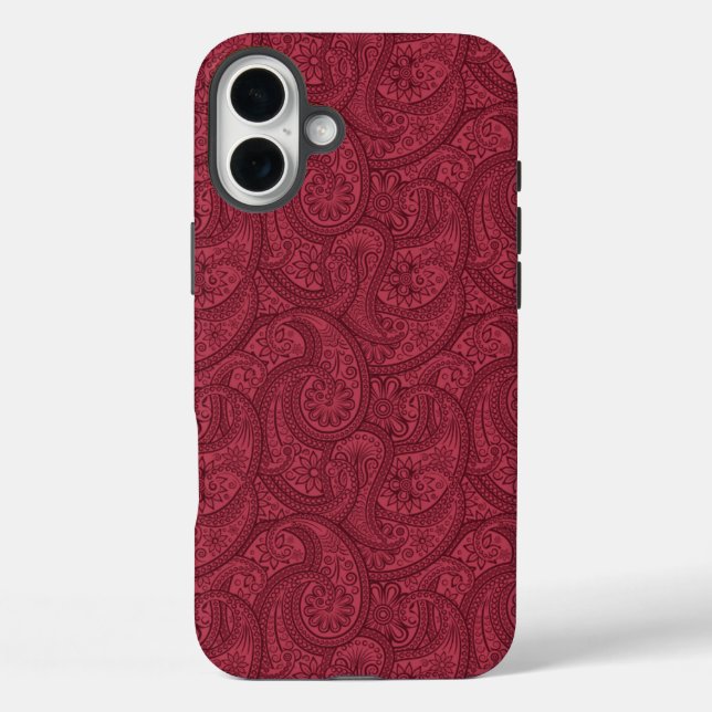 Burgundy Paisley Case-Mate iPhone Case (Back)