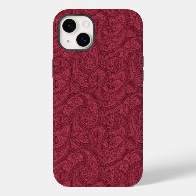 Burgundy Paisley Case-Mate iPhone Case (Back)
