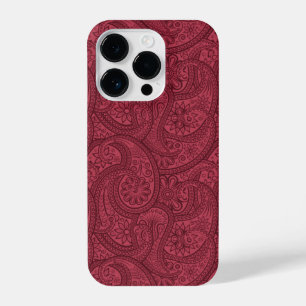 Burgundy Paisley iPhone 14 Pro Case