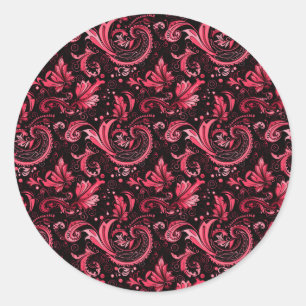 Burgundy Paisley Stickers