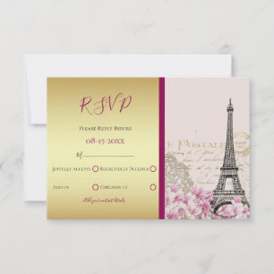 Burgundy Paris In The Springtime Wedding RSVP