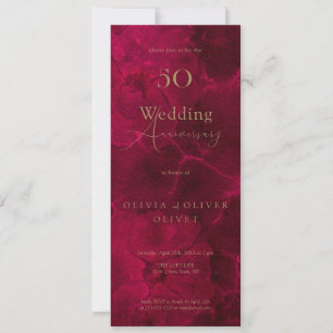 Burgundy Passion 50th Wedding Anniversary Invitation