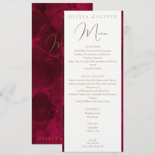 Burgundy Passion Wedding Menu