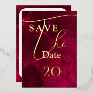 Burgundy Passion Wedding Save The Date