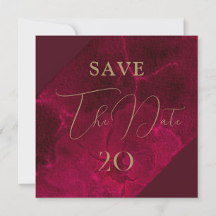 Burgundy Passion Wedding Save The Date Invitation
