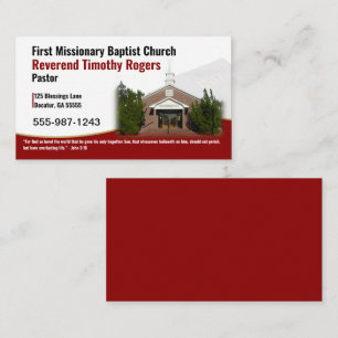 Burgundy Pastor or Deacon Church Photo Business Card
