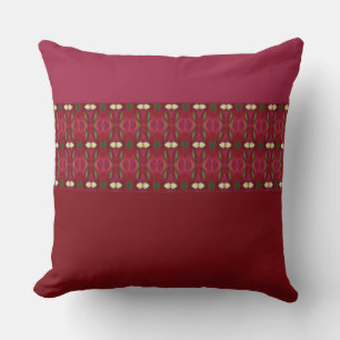 Burgundy Patterned Design Cushion