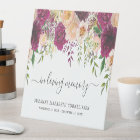 Burgundy Peach Floral Script In Loving Memory