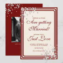 Burgundy Pearls Nothing Fancy Just Love Wedding