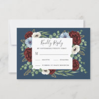 Burgundy Peony Dusty Blue Anemone Floral Wedding