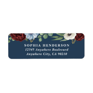 Burgundy Peony Dusty Blue Anemones Floral Wedding