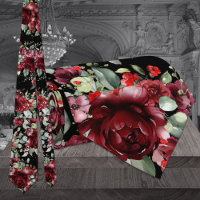 Burgundy Peony Silver Greenery Black Wedding