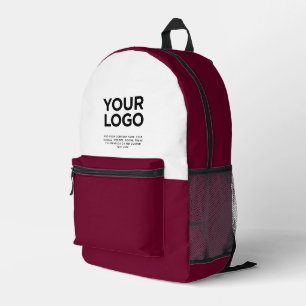 Burgundy   Personalised Business Logo and Text Printed Backpack