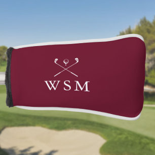 Burgundy Personalised Monogram Golf Clubs Head Cover
